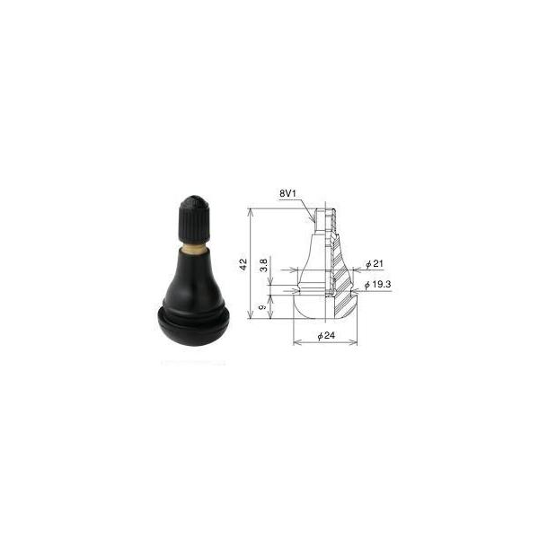 TR-415CL　ゴムバルブPACIFIC（パシフィック）１PC(４個入）四駆用パッキン付CLキャップ