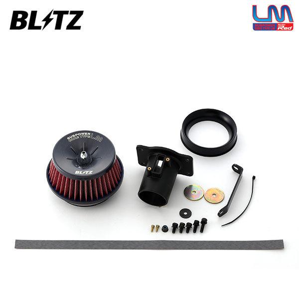 BLITZ　サスパワー　z12 キューブ　エアクリ BLITZ（ブリッツ） サスパワー コアタイプLM レッド エアクリーナー