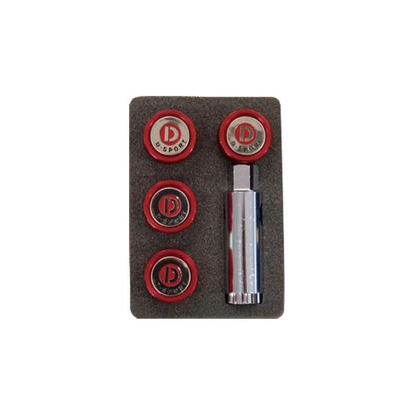 Dスポーツ ナンバープレートロックボルトType3 レッド 4個1
