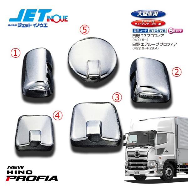 JETINOUE ジェットイノウエ ミラーカバーセット [HINO 大型 エアループ