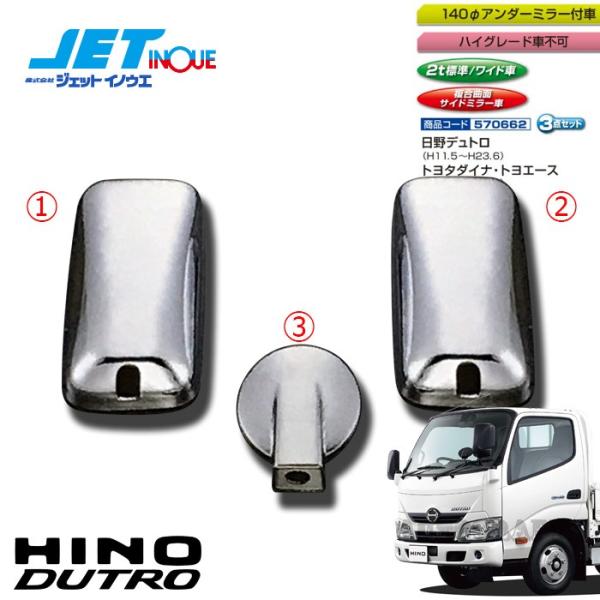JETINOUE ジェットイノウエ ミラーカバーセット[HINO 2t デュトロ H11