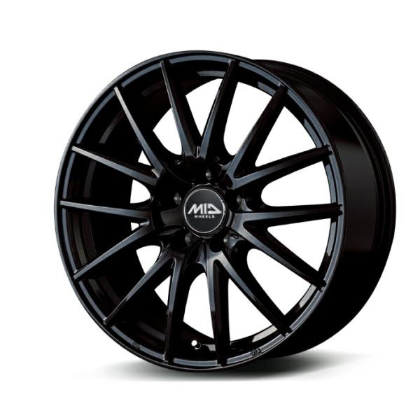 MID WHEELS SQ27 アルミホイール4本セット 16x6.5J 5H PCD114.3 +38 (エスキューニーナナ メタリックブラック)