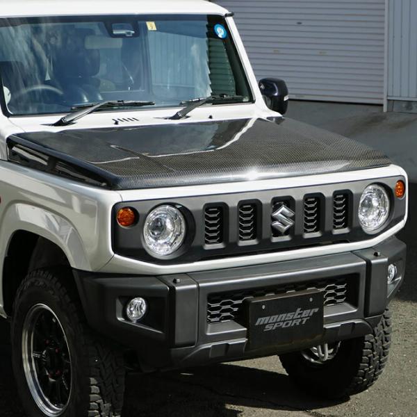 Monster Sport モンスタースポーツ カーボンエンジンフード C-FRP綾織 ジムニー JB64W 18.07〜(1〜5型) R06A 個人宅配送不可