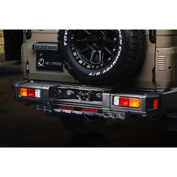 ランドクルーザー70 ランクル70 リアバンパー　マッドガード M'z SPEED リアバンパーガード つや消しブラック AES
