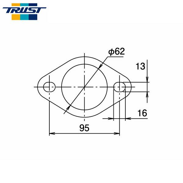 TRUST（トラスト） マフラーフランジ 60φ楕円 スチール製 t=9mm