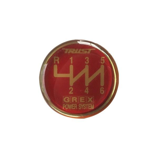 TRUST（トラスト） GREX シフトノブエンブレム 6速 (左上R) レッド