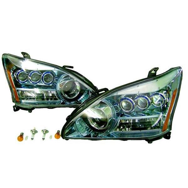 TOYOTA ハリアー30 3連プロジェクター　ヘッドライト　左右セット トヨタ ハリアー ACU30W 3連プロジェクター ヘッドライト アクア