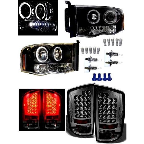 特注日本光軸 ダッジ ラム 02y- インナー ブラック LED イカリング  