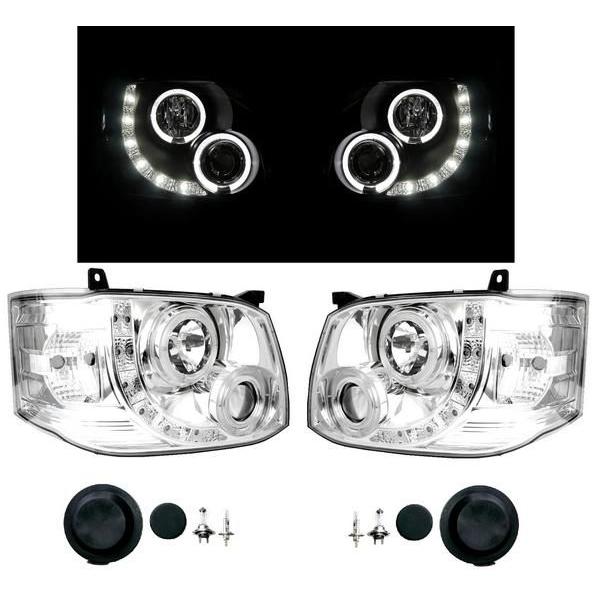 ハイエース　3型　ヘッドライト　HID 社外 ハイエース 3型 TRH214W HID無用 LED イカリング ヘッドライト