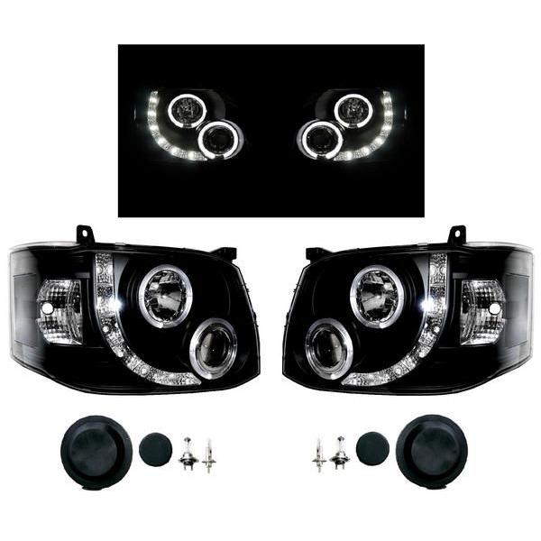 ハイエース　3型ヘッドライト 本体 デュアルイカリング ハイエース 200系 3型 KDH211K KDH221K LED イカリング プロジェクター