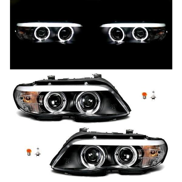 BMW X5 E53 ブラック インナー LED イカリング ヘッドライト 日本光軸 