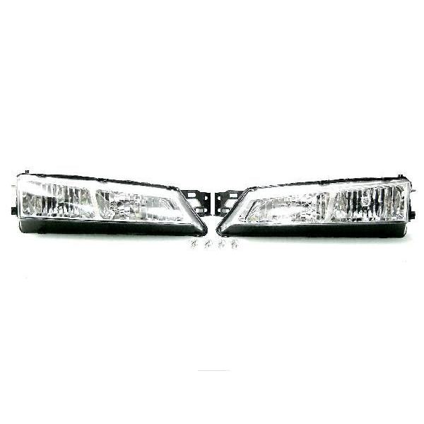 台湾製 特注日本光軸 日産 シルビア S14 CS14 後期用 インナークローム メッキ クリスタル 左右セット ヘッドライト 96y-98y