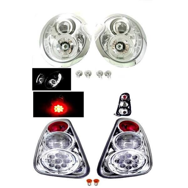 送料込　R50ミニクーパー　純正ライト　フロント　Ｌ、Ｒセット MINI クーパー R50 R52 R53 LEDヘッドライト&LEDテールSET