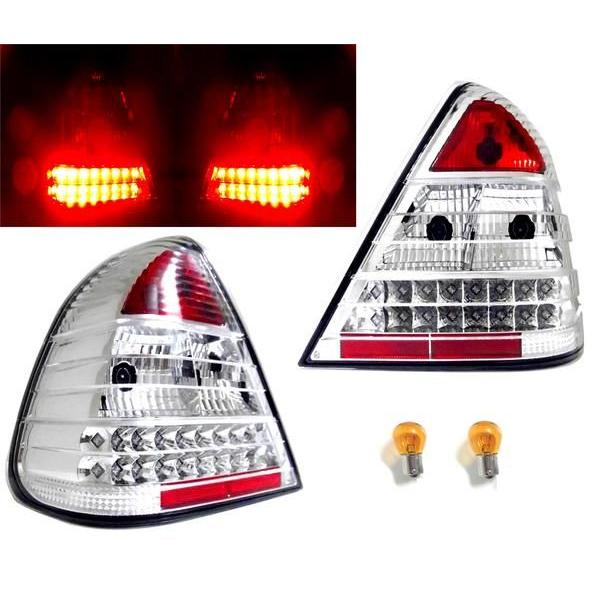 メルセデス ベンツ Cクラス W202 LED クリスタル テールランプ 左右