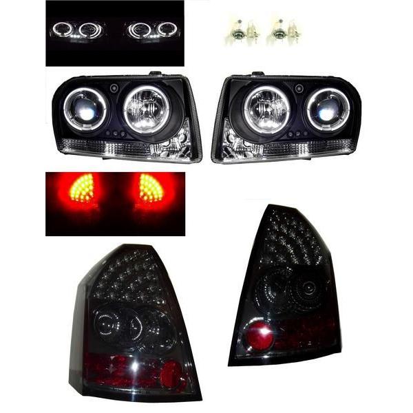 特注日本光軸 クライスラー 300 LED イカリング ヘッドライト