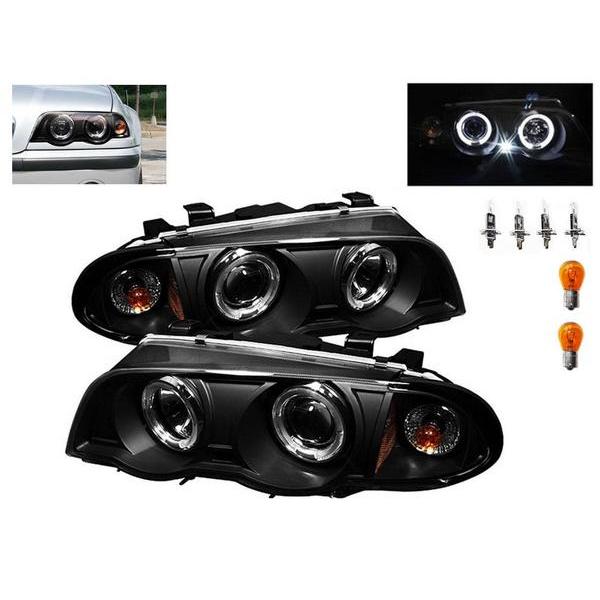 BMW ビーエムダブリュー E46前期セダン ブラック LEDイカリング ヘッドライト U 送料無料