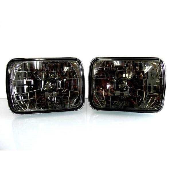 汎用 プラドハイラックス 角スモークヘッドライトランプ H4 台湾製