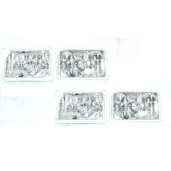 ヘッドライトランプ4個セット ランクル60、80等角目 クリア