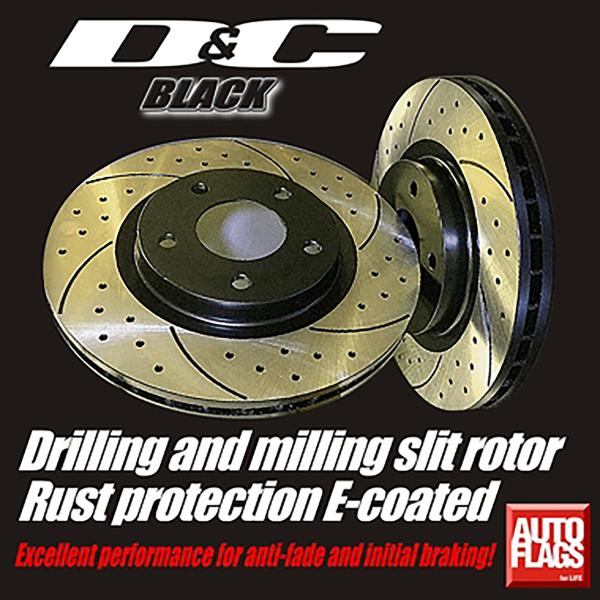 デリカd5 オートフラッグス　ブレーキローターパッドセット オートフラッグス DC-BLACK ブレーキディスクローター F DC117 デリカ