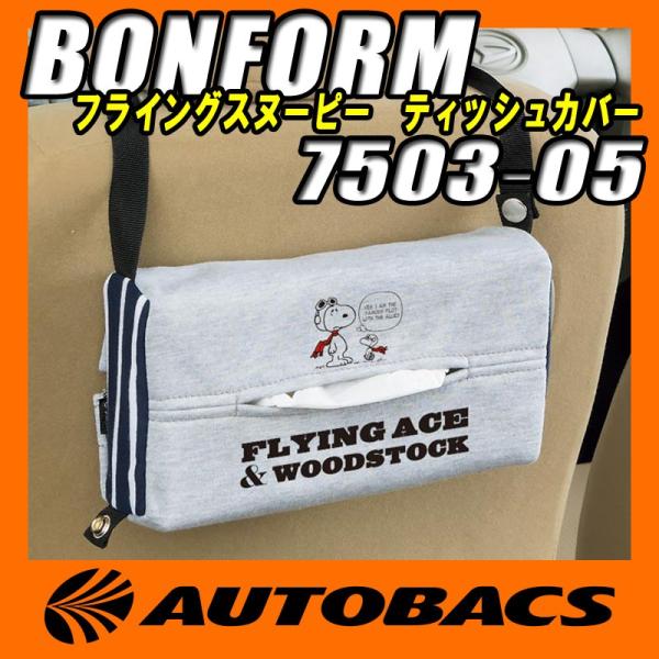他サイト： ボンフォーム フライングスヌーピー ティッシュカバー 7503−05 グレーの商品画像