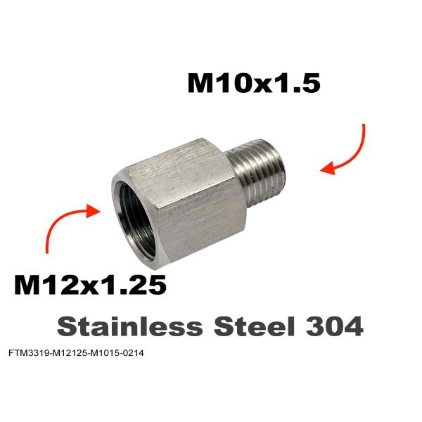 ステンレス材質　センサー　アダプター メスーオス変換継手　メスM12x1.25 - オスM10x1.5