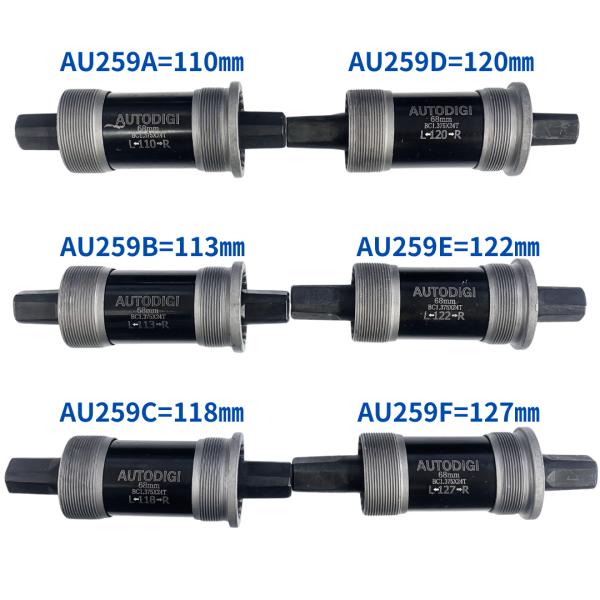 自転車用 ボトムブラケット BB カートリッジ式 スクエアテーパー 四角軸 68mm BC1.37×24T 軸長 110mm/113mm/118mm/120mm/122mm/127mm メンテナンス 交換 修理
