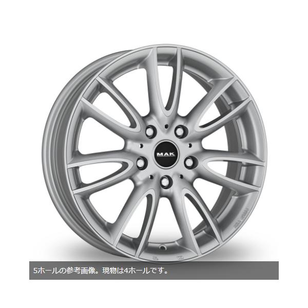 新品 MAK JACKIY(マック ジャッキー) 4H/100 シルバー 17インチ ホイールのみ 4本 MINI ミニ,ロードスター