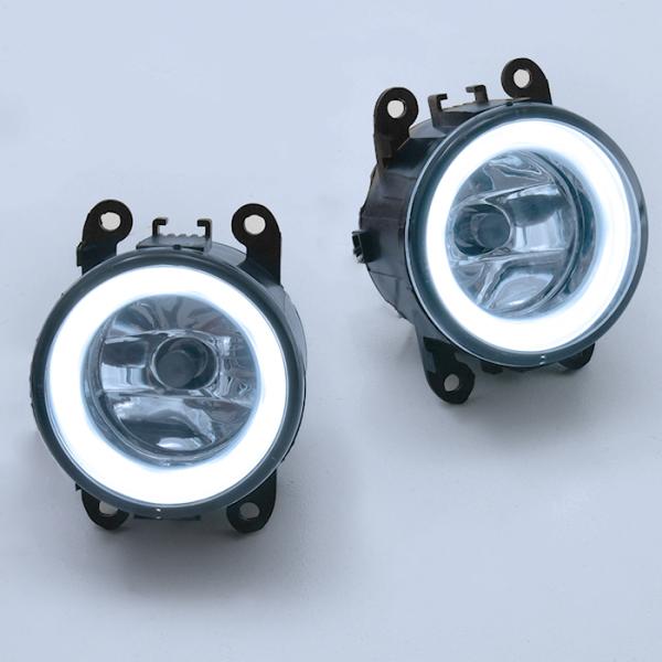 スズキ JB23 ジムニー ホワイト LED ファイバー イカリング 付き H8 フォグランプ ガラスレンズ 汎用 ライト  :newparts-1077:オートパーツサンライズ 通販 