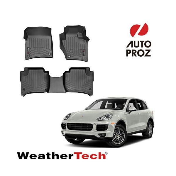 フロアマット ポルシェ カイエン 958型 2010-2018年式 右ハンドル用 2列セット フロアライナー ブラック Weathertech 正規品