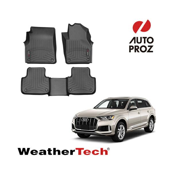 フロアマット アウディ 4M型 Q7 2016年式以降現行 右ハンドル用 2列セット フロアライナー ブラック Weathertech 正規品