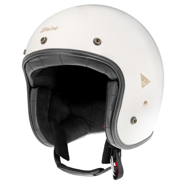 コミネ(KOMINE) HK-195 ヘリテージ レザー ジェット ヘルメット Off White Lサイズ
