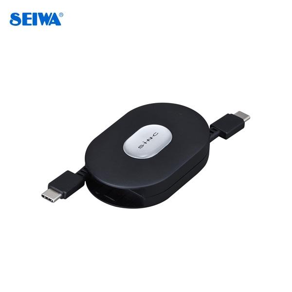 セイワ リールケーブル C To C 3 0a ブラック リール収納式充電ケーブル Type C Type C 急速充電 D581 雑貨 車用品 アーティクル2号店 通販 Yahoo ショッピング