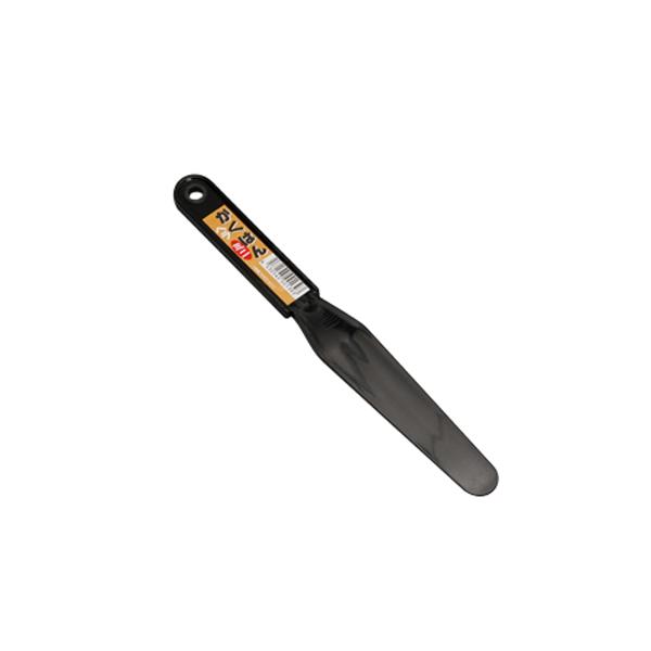 ◆◆用途◆◆攪拌ヘラ。◆◆機能◆◆プラスチック製で軽い攪拌ヘラです。塗料が厚くついた場合でも、乾いた後、剥がして使用できます。◆◆仕様◆◆●全高：240mm。◆◆材質◆◆●ポリアセタール樹脂。