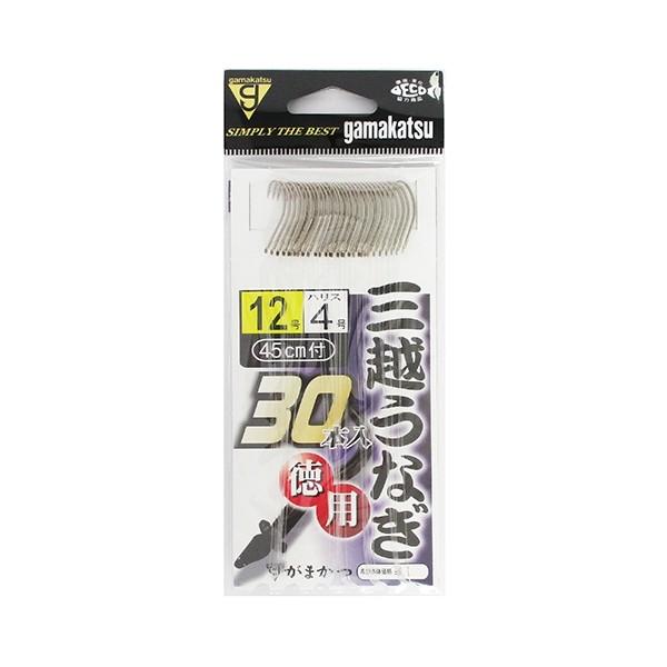 糸付 徳用 三越うなぎ 針12号−ハリス4号 茶 30240 がまかつ