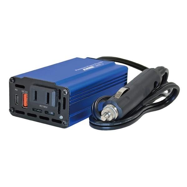 USB&コンセント 12V カー用品 車内 電源 PD30W対応 AC100V USB Type-C Type-A コード700mm DCソケット 車中泊 キャンプ 非常用 ブルー SIW-150 大自工業