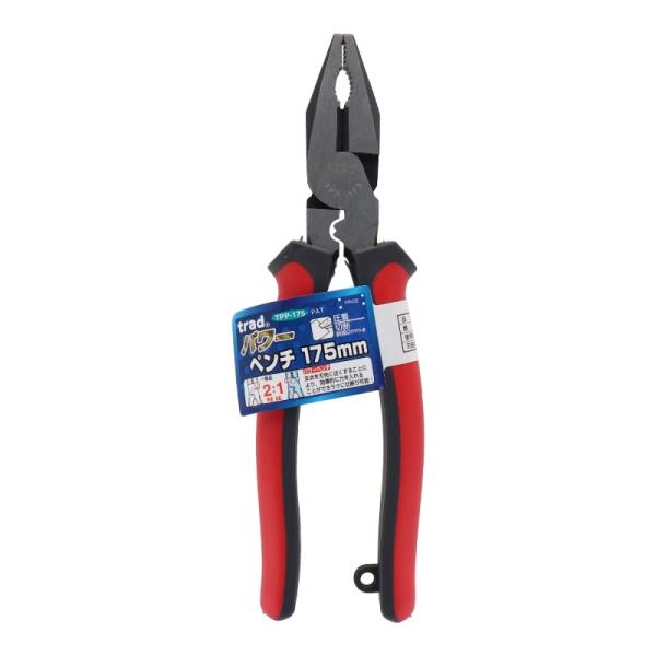 【特長】●偏心機構(支点の位置を変えることで、切断がラクになりました)【仕様】●刃部硬度：HRC58±2【材質】●CR-V(クロームバナジウム鋼)商品名：trad パワーペンチ 175mmJANコード：4954458055180品番：TPP...