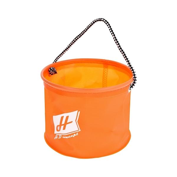 磯、堤防釣りに最適な丸型水くみバケツ。耐久性のある丈夫なEVA素材を採用!カラー： オレンジサイズ： 18cm素材： EVA