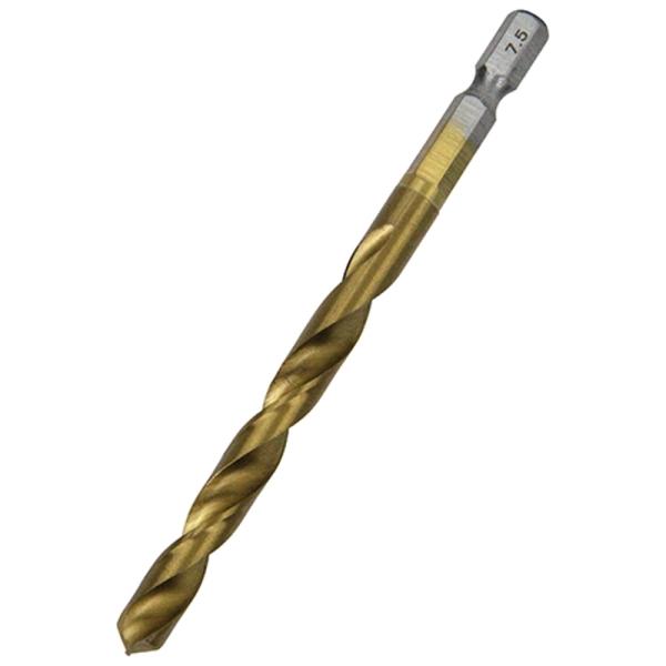 六角軸TIN鉄ドリル 普通 SK11 7.5mm 藤原産業