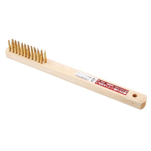 ワイヤーブラシ木柄3行メッキ SK11 NO.100 藤原産業