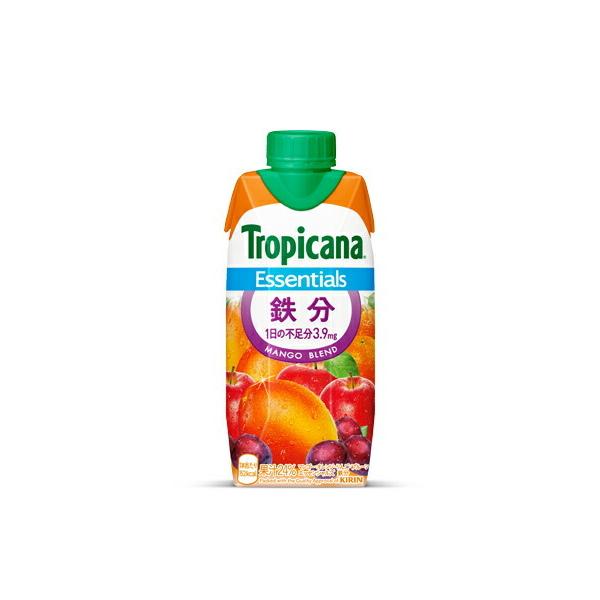 【1箱12本】キリン Tropicana/トロピカーナ エッセンシャルズ鉄分キャップ付き330紙パック