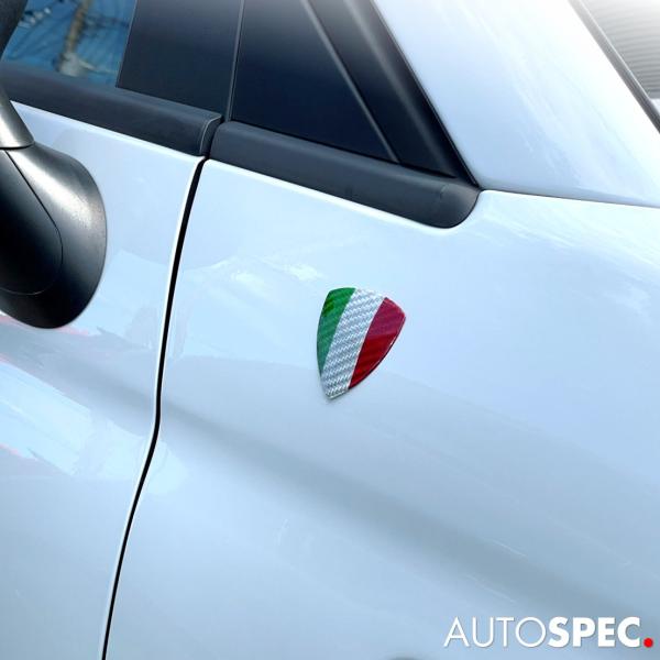 アバルト FIAT ABARTH カーボン イタリアン フラッグ フェンダー 