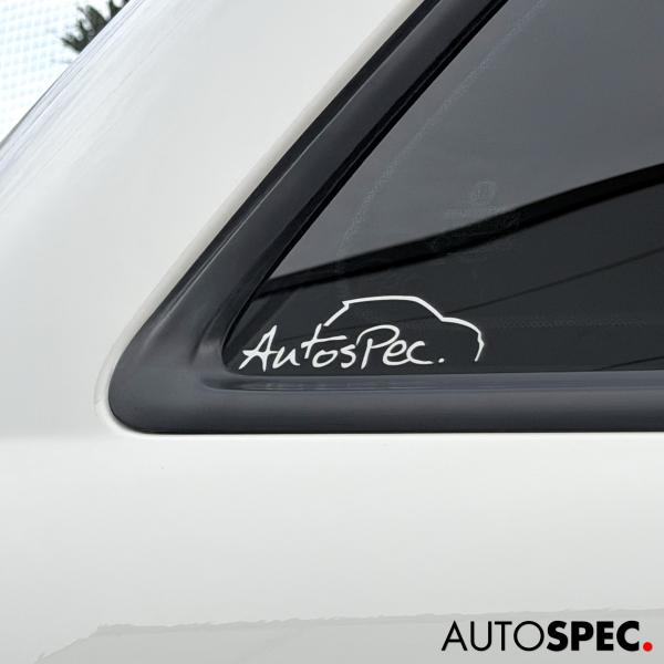AUTOSPEC シルエットロゴ ステッカー ABARTHシルエット 500 595 695 2枚セット カッティング 白 カスタム ドレスアップ 屋外用 アバ