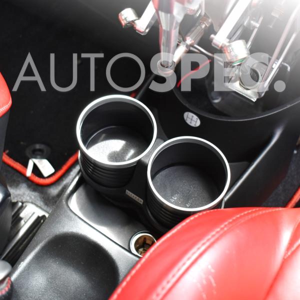 ALCABO　FIAT　ABARTH　ドリンク ホルダー　AL-140BS　ブラック　アルミ リング　フィアット　アバルト　500　595　500c　595c