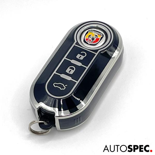 FIAT　ABARTH　シリコン　キーカバー　500　595　695　500C　595C　Panda　ブラック × シルバー