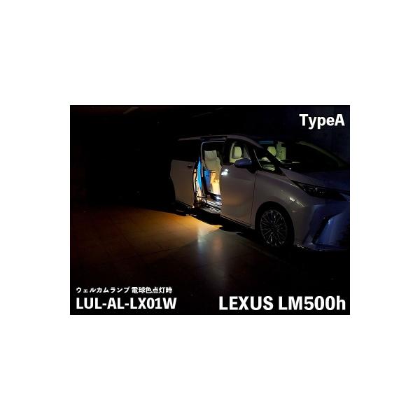 レクサスLM500h(6人乗り）LEDIST(レディスト) LEDウェルカムランプタイプA パネルカラー：ブラック、LEDカラー：電球色