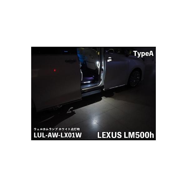 レクサスLM500h(6人乗り）LEDIST(レディスト) LEDウェルカムランプタイプA パネルカラー：ホワイト、LEDカラー：ホワイト