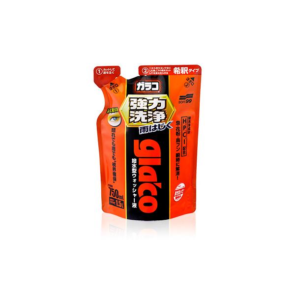 他サイト： ソフト99 SOFT99 ガラコウォッシャー強力洗浄 撥水型ウォッシャー液 フロントガラス 750ml パウチ 希釈タイプ 04952の商品画像
