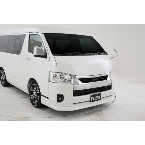 ハイエースTRISTAR'S バッドフェイスボンネット[LINE-X塗装] 当社塗装品 フレックス ハイエース4型 FLEXバッドフェイスボンネット