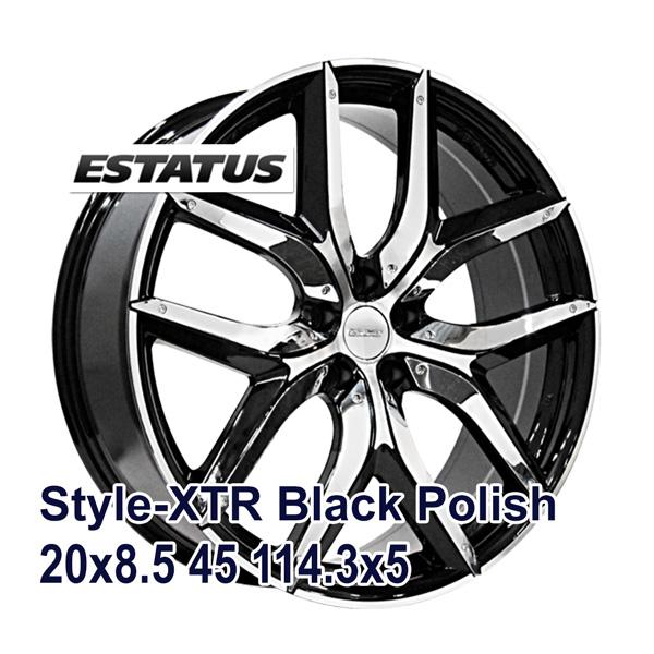 4枚セット】ESTATUS Style-XTR 20x8.5 +45 114.3x5 Black Polish