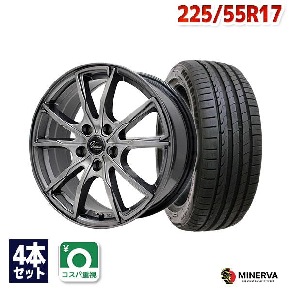 225/55R17 サマータイヤ ホイールセット MINERVA F205 送料無料 4本 